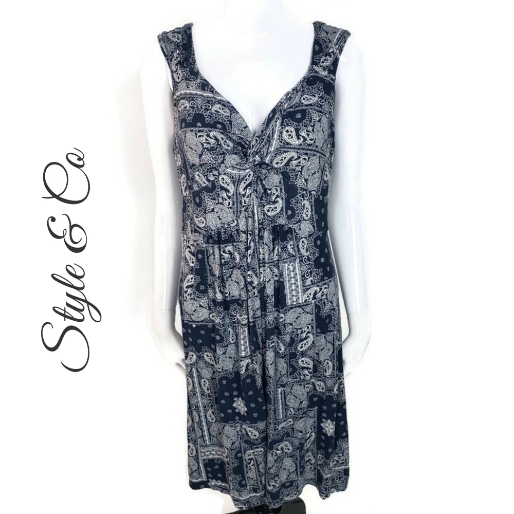 Style & Co Vee Neck Summer Dress Size M